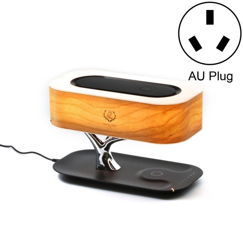4-in-1 Creative Tree Bedside Lamp - Dimmable LED Night Light with Bluetooth Speaker, Wireless Charger & Music Speaker