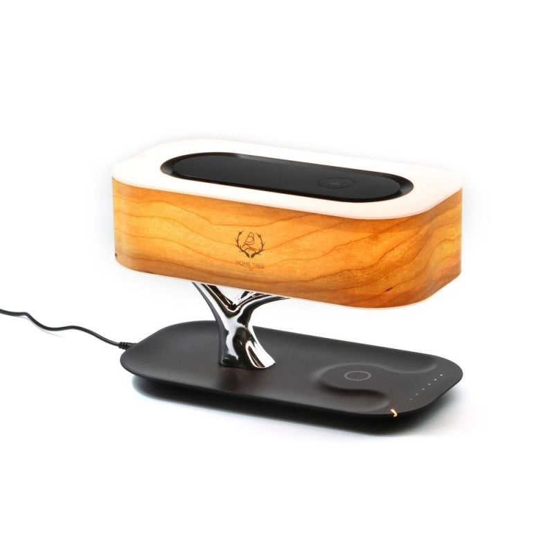 4-in-1 Creative Tree Bedside Lamp - Dimmable LED Night Light with Bluetooth Speaker, Wireless Charger & Music Speaker