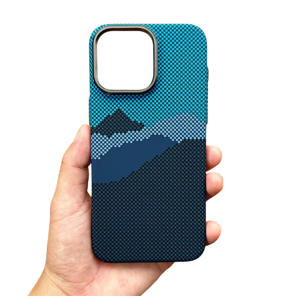 Coque Iphone Carbone Bleu