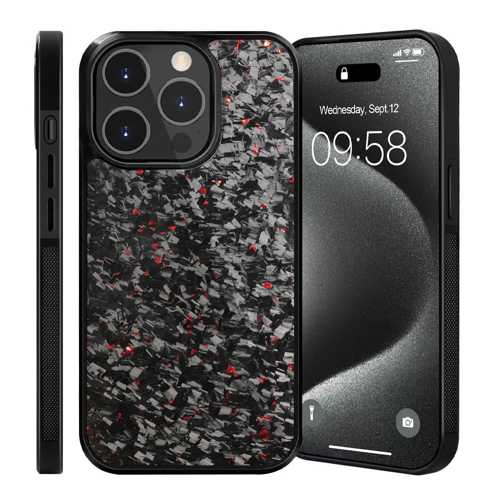 Coque Iphone carbone forgé Rouge