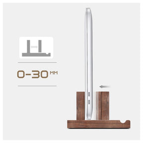 Support Macbook vertical en bois