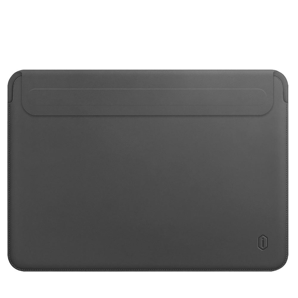 Housse en cuir synthétique pour MacBook grise