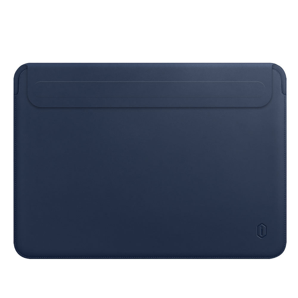 Housse en cuir synthétique pour MacBook bleu