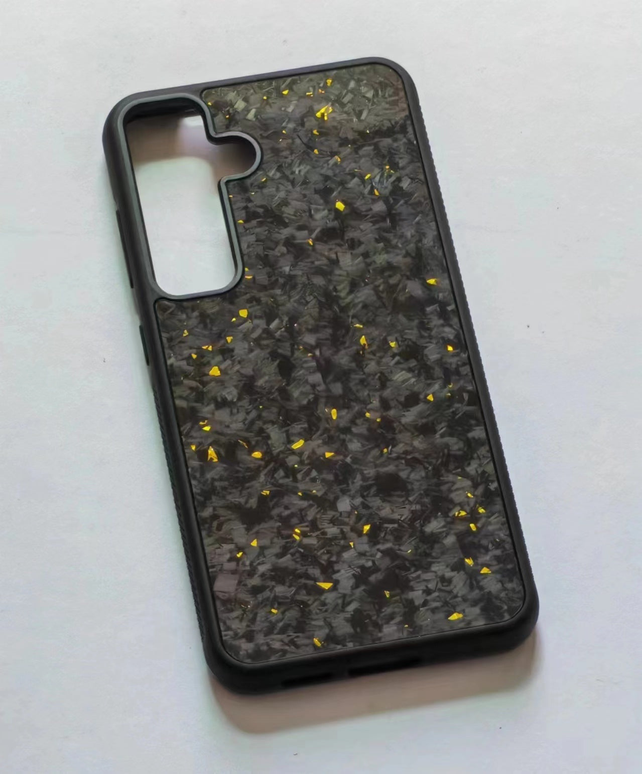 Coque Samsung carbone jaune 
