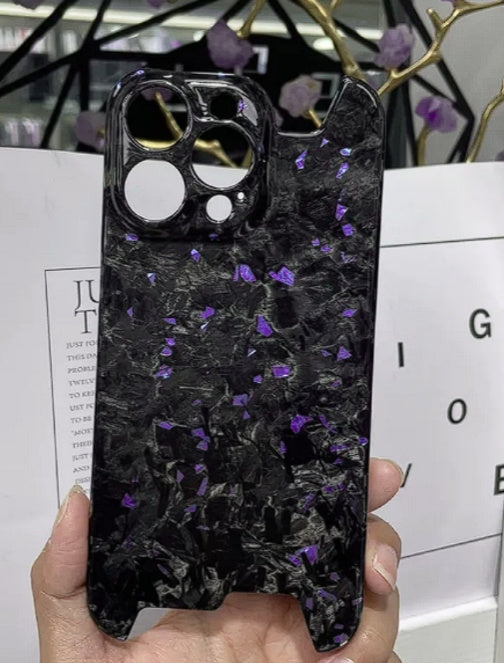 Coque iPhone carbone forgé violet