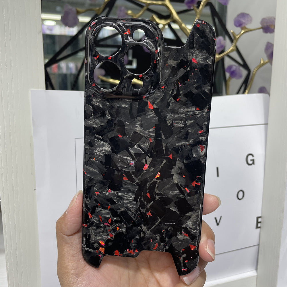 Coque iPhone carbone forgé rouge