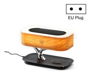 4-in-1 Creative Tree Bedside Lamp - Dimmable LED Night Light with Bluetooth Speaker, Wireless Charger &amp; Music Speaker