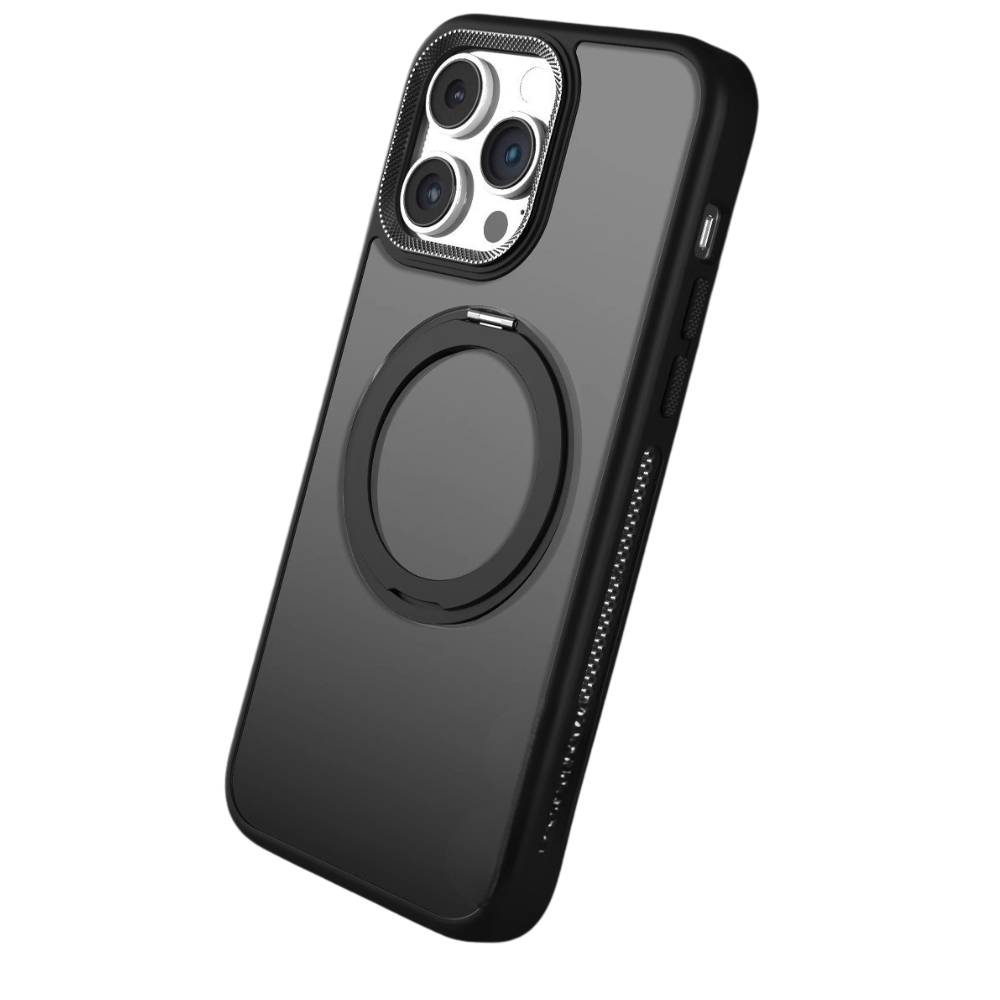 Coque iphone transparente avec support rotatif Magsafe