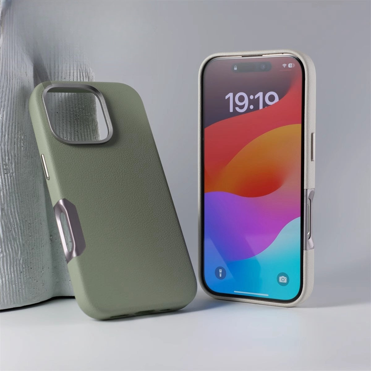 Coque iphone en cuir vert
