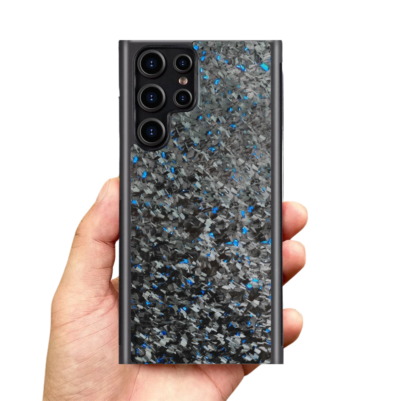 Coque Samsung carbone bleu 