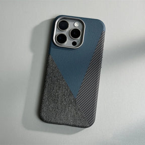 Coque iPhone En Cuir Bicolore