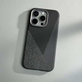 Coque iPhone En Cuir Bicolore