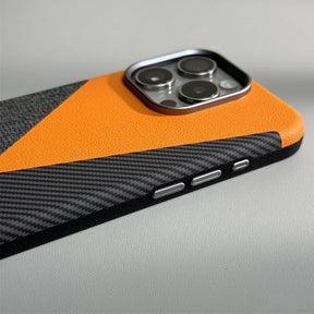 Coque iPhone En Cuir Bicolore