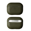 Coque Airpods en cuir vert