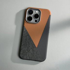 Coque iPhone En Cuir Bicolore