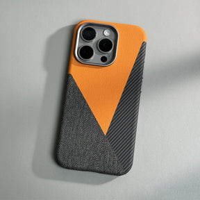 Coque iPhone En Cuir Bicolore