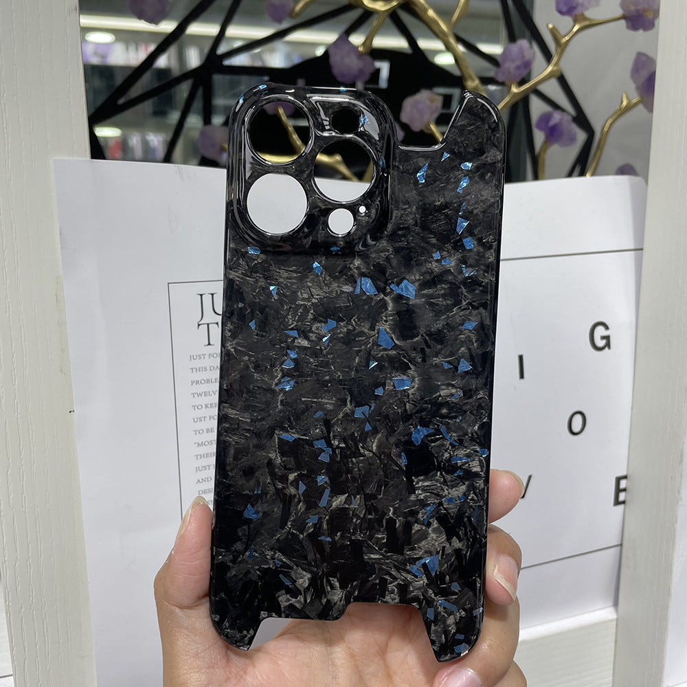 Coque iPhone carbone forgé bleu