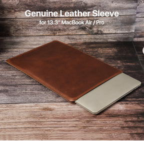 Véritable housse en cuir de vache pour  MacBook Pro1 3.3 et Air 13.3