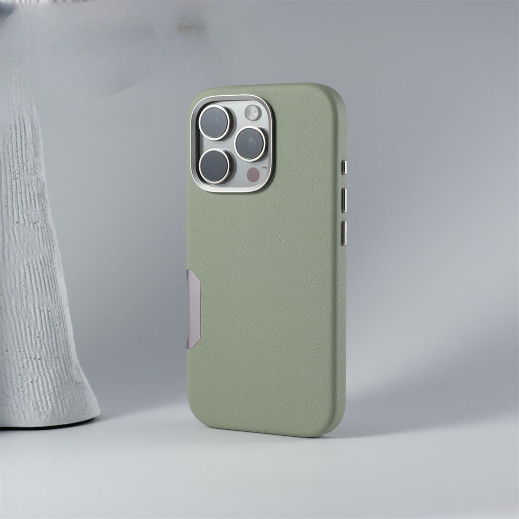 Coque iphone en cuir vert 