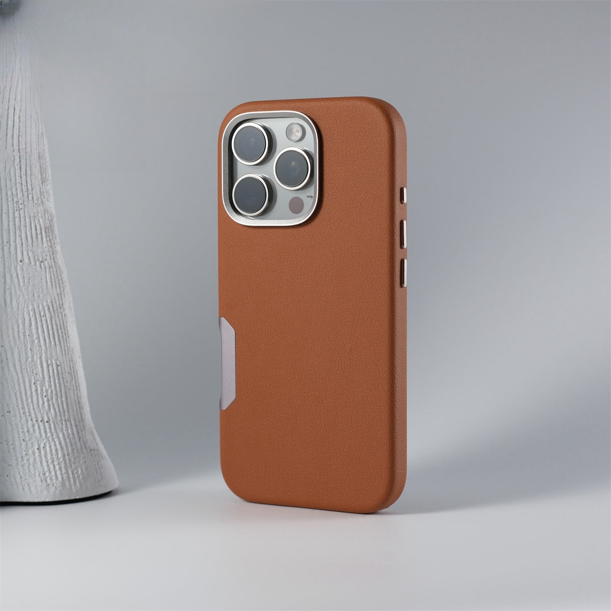 Coque iphone en cuir marron 