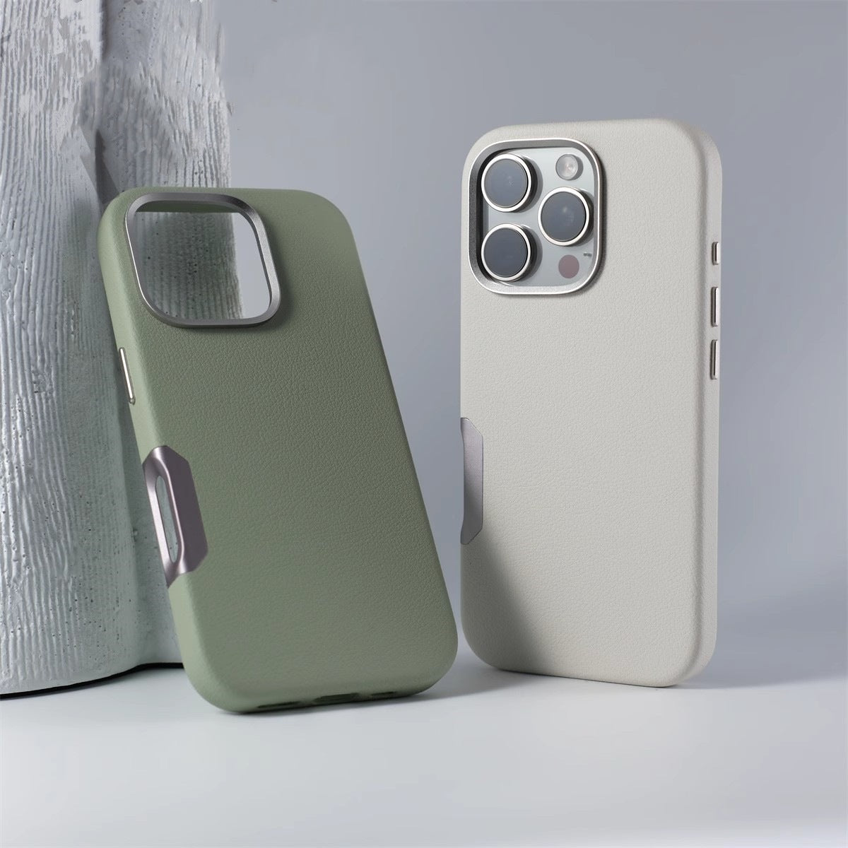 Coque iphone en cuir blanc 