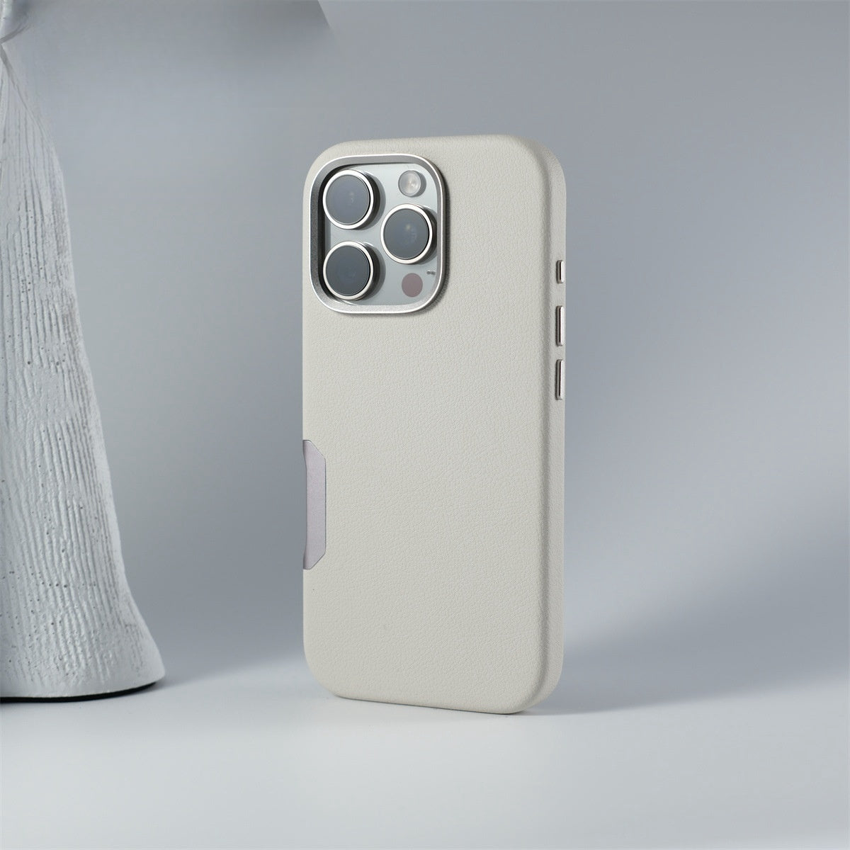 Coque iphone en cuir blanc 