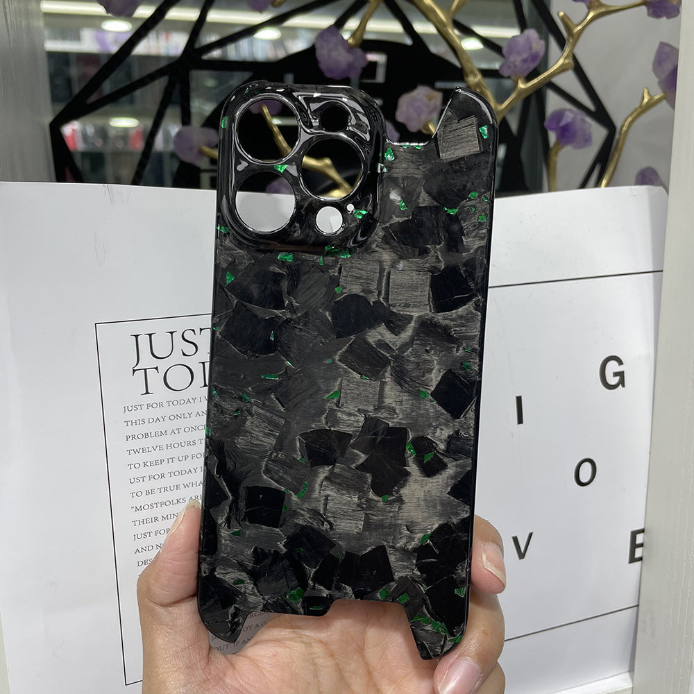 Coque iPhone carbone forgé vert